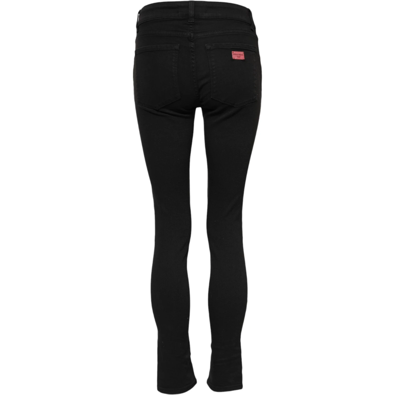 Black Cotton Skinny Mid Waist Denim Jeans