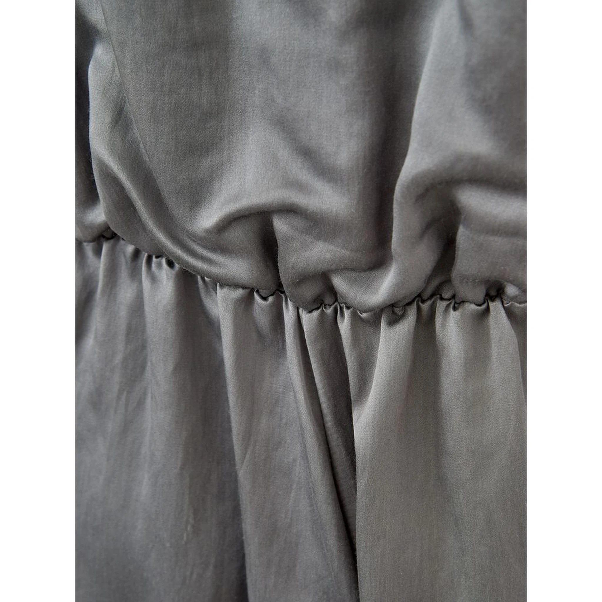 Gray Silk Casual Dress