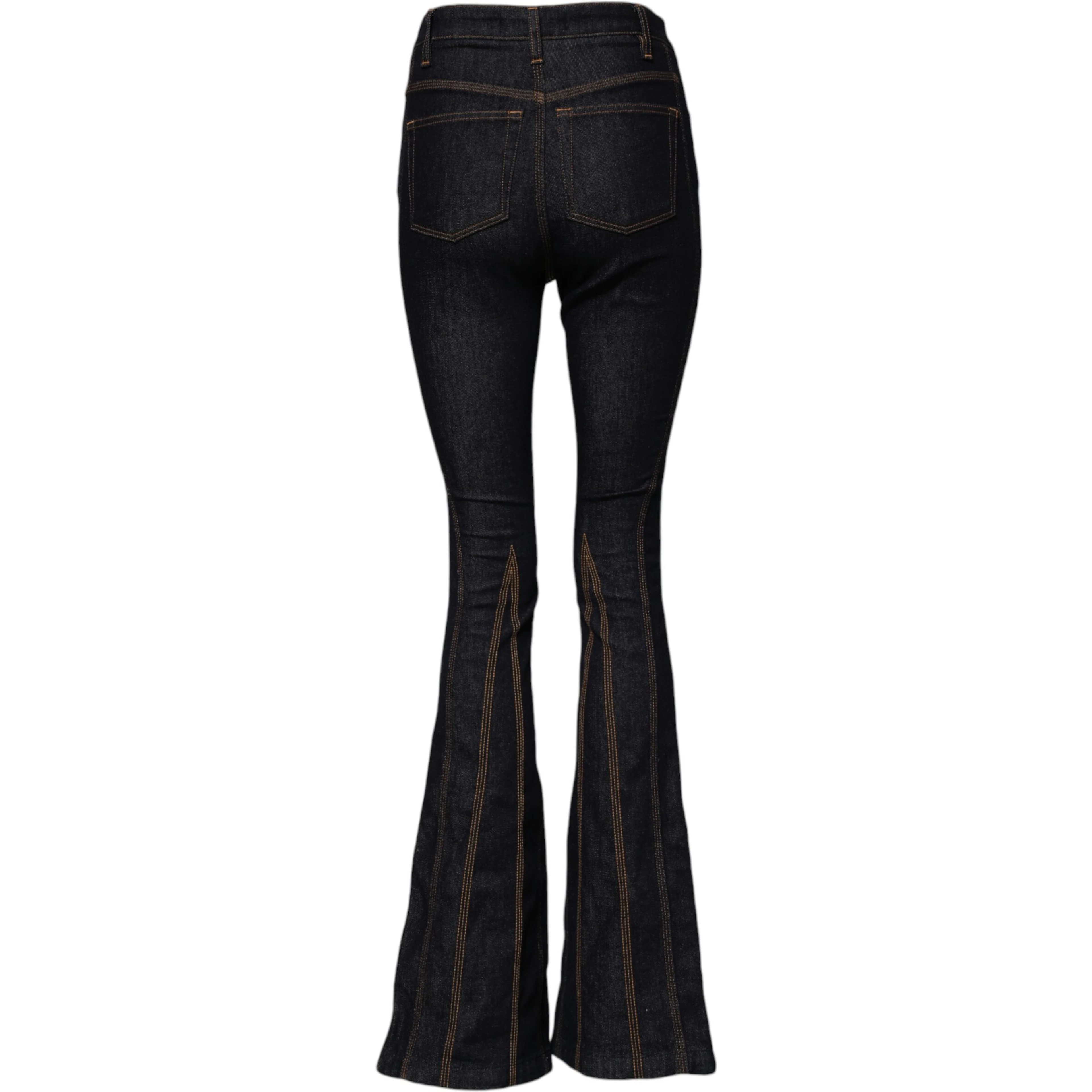 Black Cotton Mid Waist Bootcut Denim Jeans