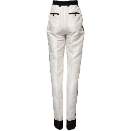 White High Waist Straight Dress Trouser Pants
