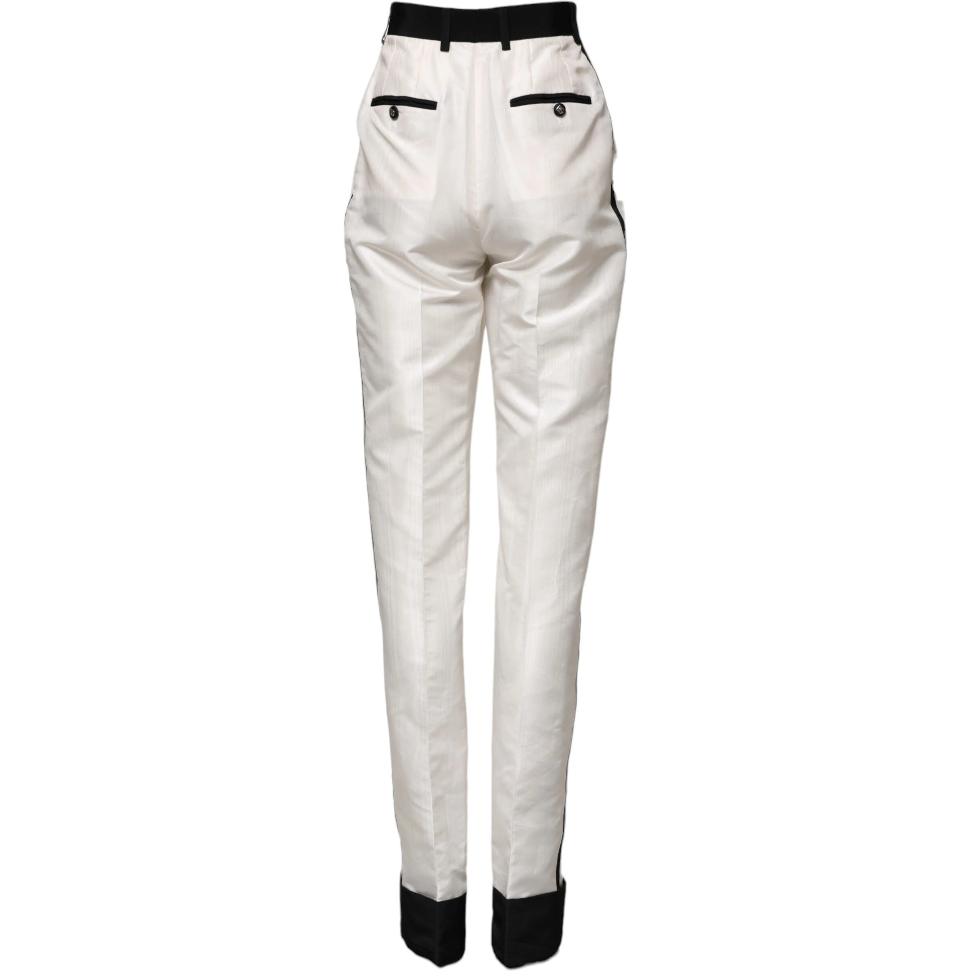 White High Waist Straight Dress Trouser Pants