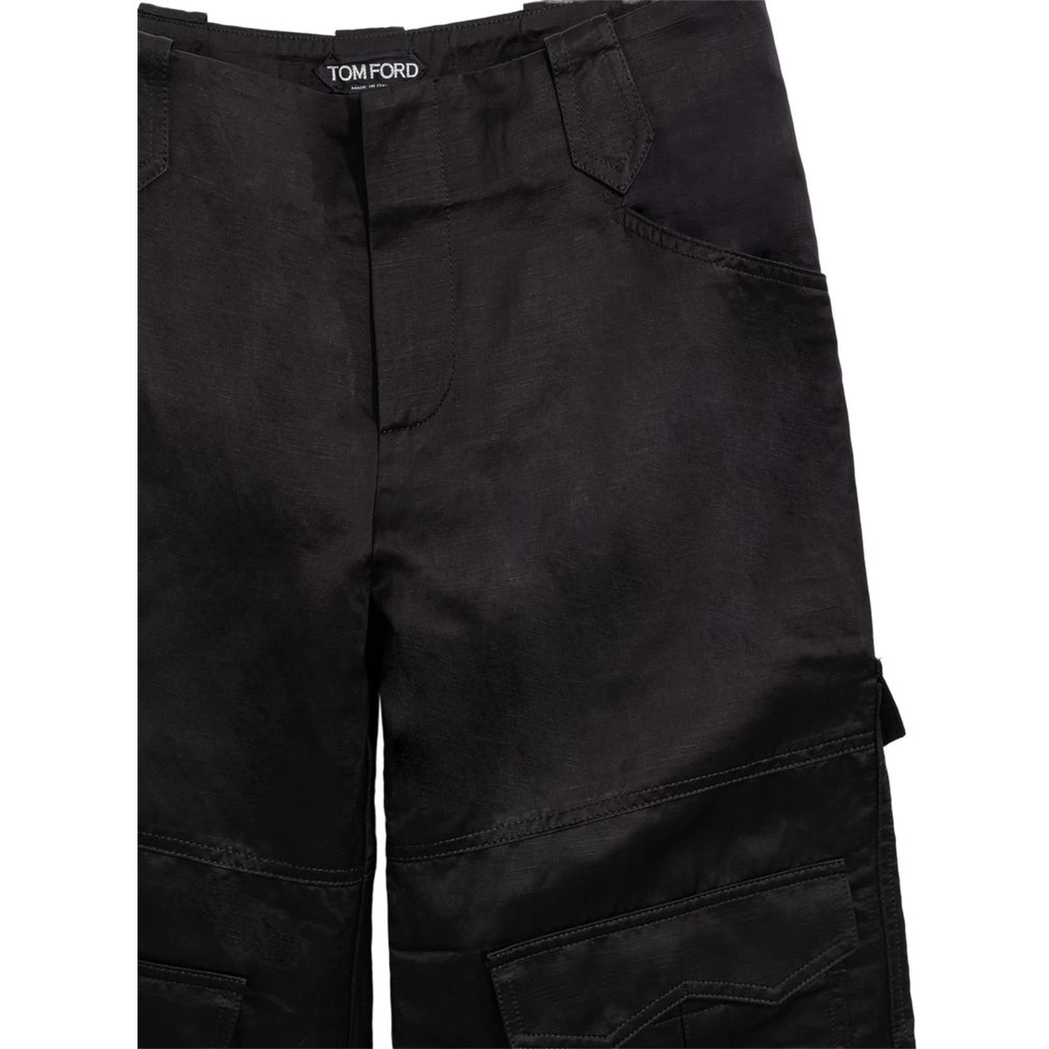 Black Viscose Cargo Pants