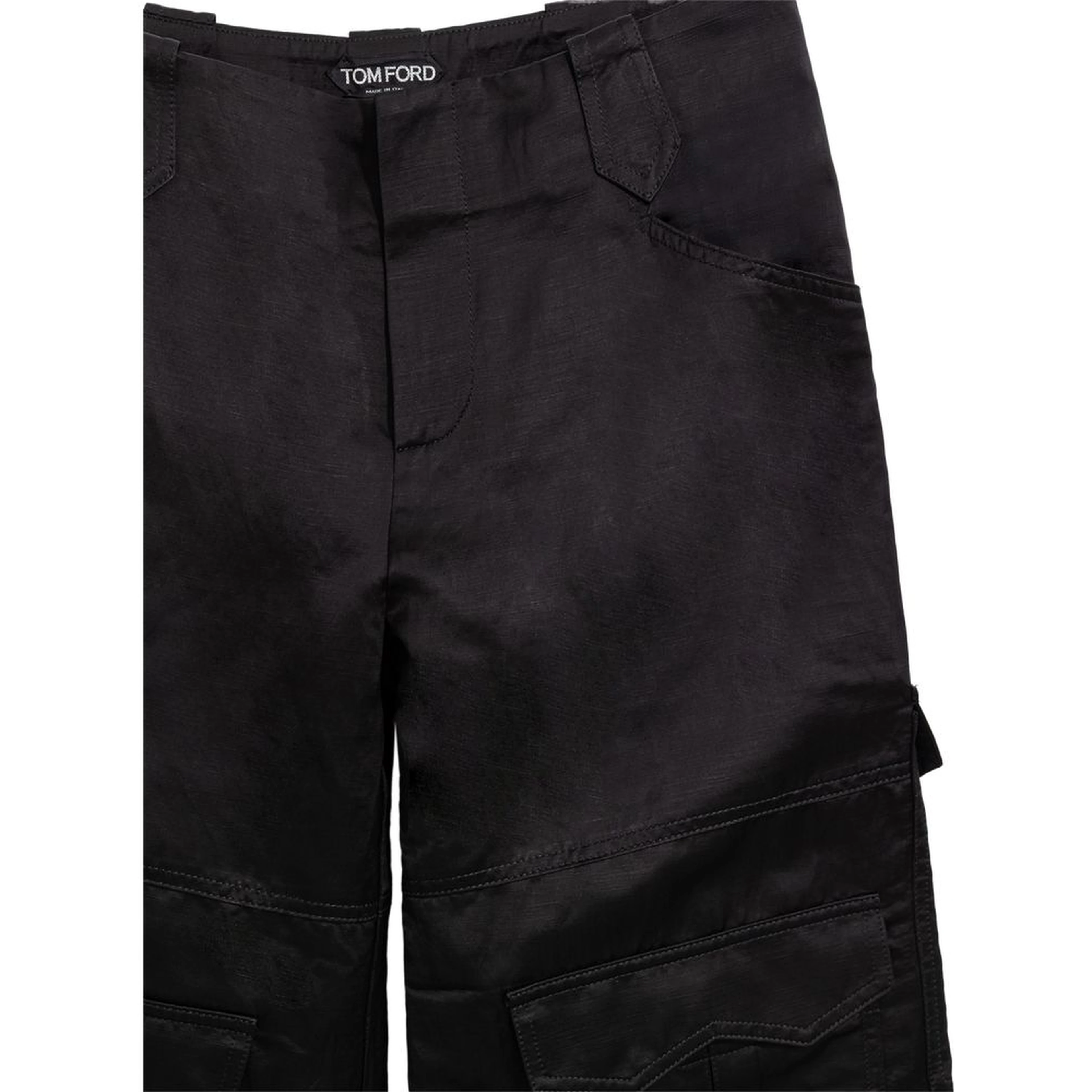 Black Viscose Cargo Pants