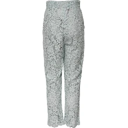 Mint Green Cotton Floral Lace Trousers Pants