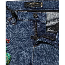 Blue Cotton Low Waist Skinny Denim Jeans