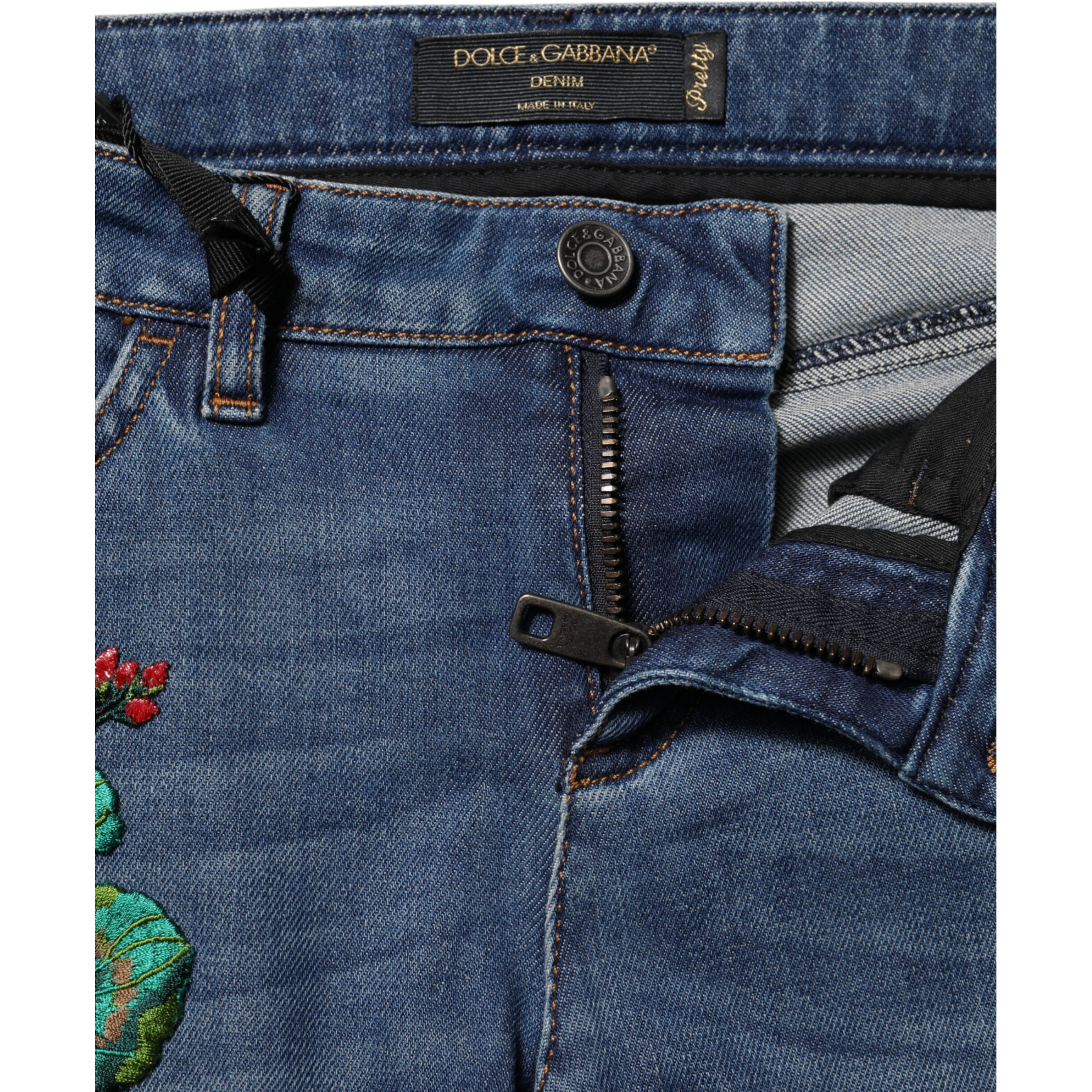 Blue Cotton Low Waist Skinny Denim Jeans