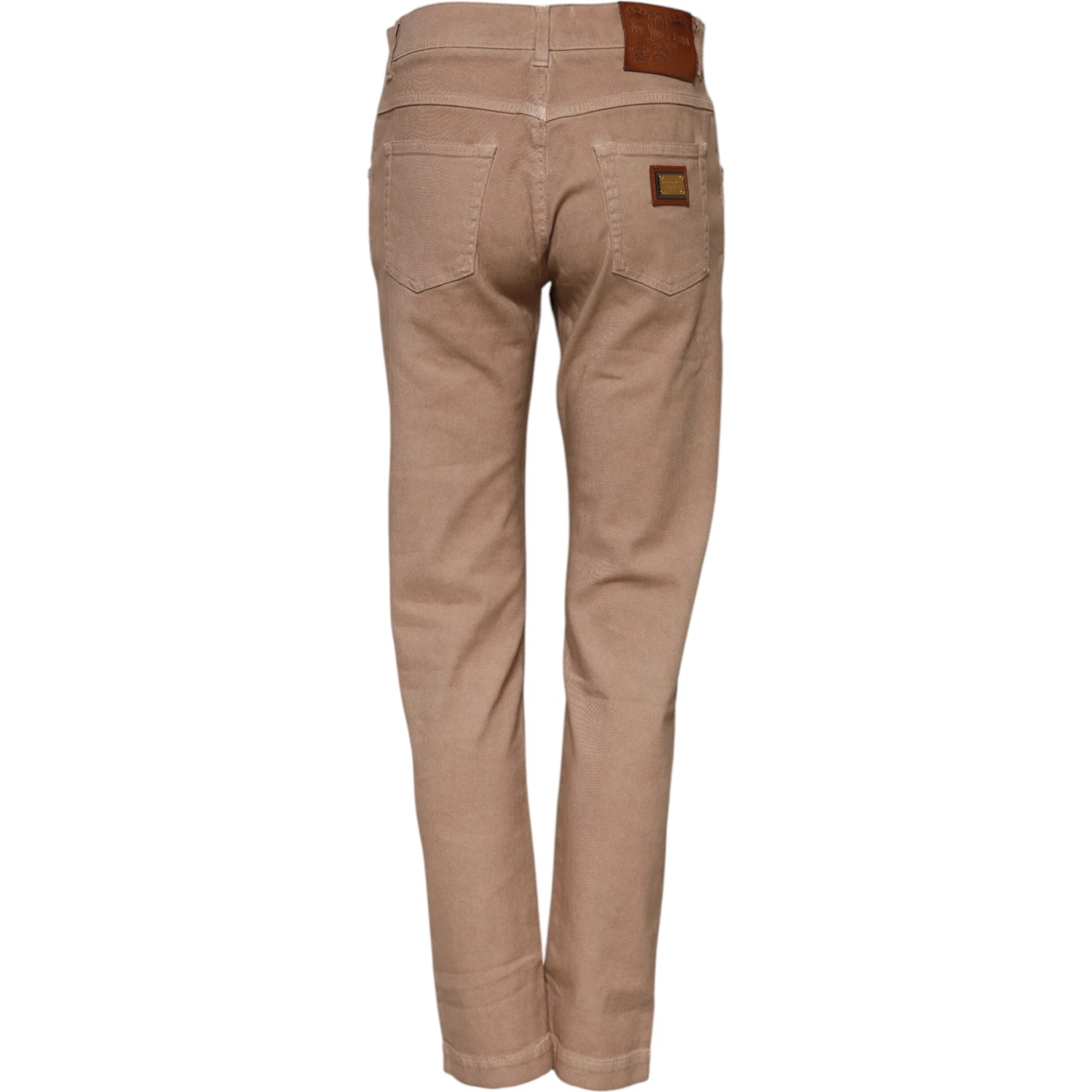Brown Cotton Boyfriend Denim Trousers Jeans