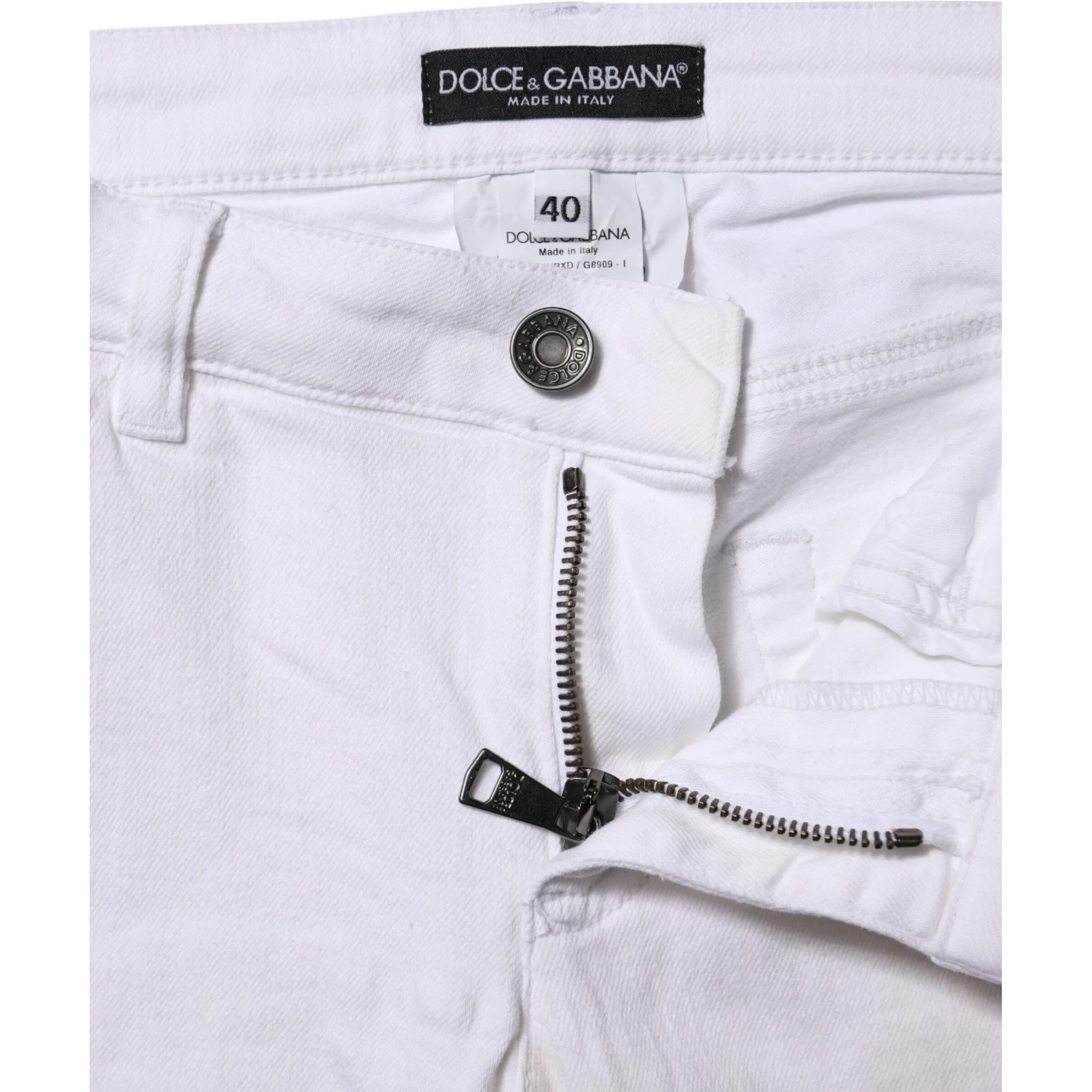 White Cotton Low Waist Skinny Denim Jeans