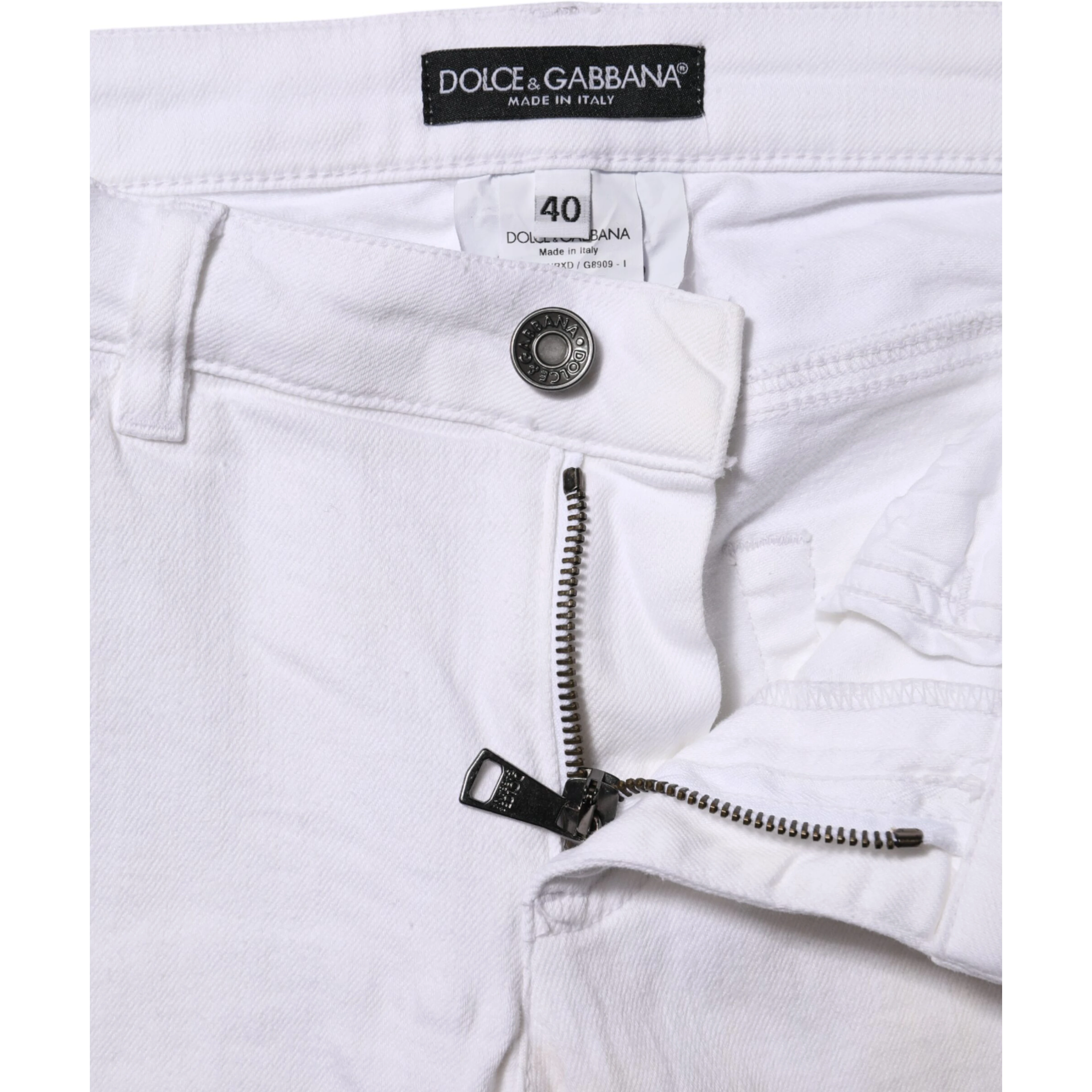 White Cotton Low Waist Skinny Denim Jeans