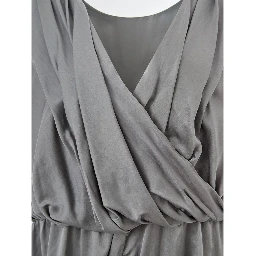 Gray Silk Casual Dress