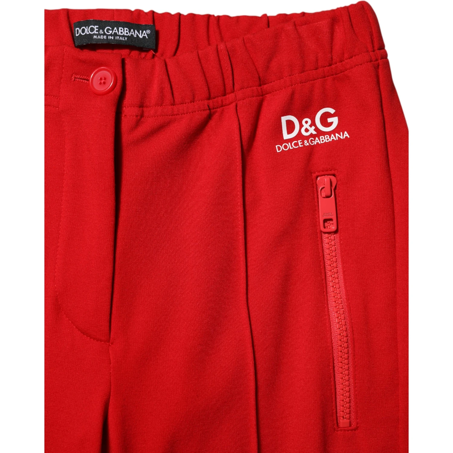 Red Mid Waist Slim Fit Pants