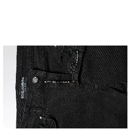 Black Cotton Mid Waist Skinny Denim Jeans