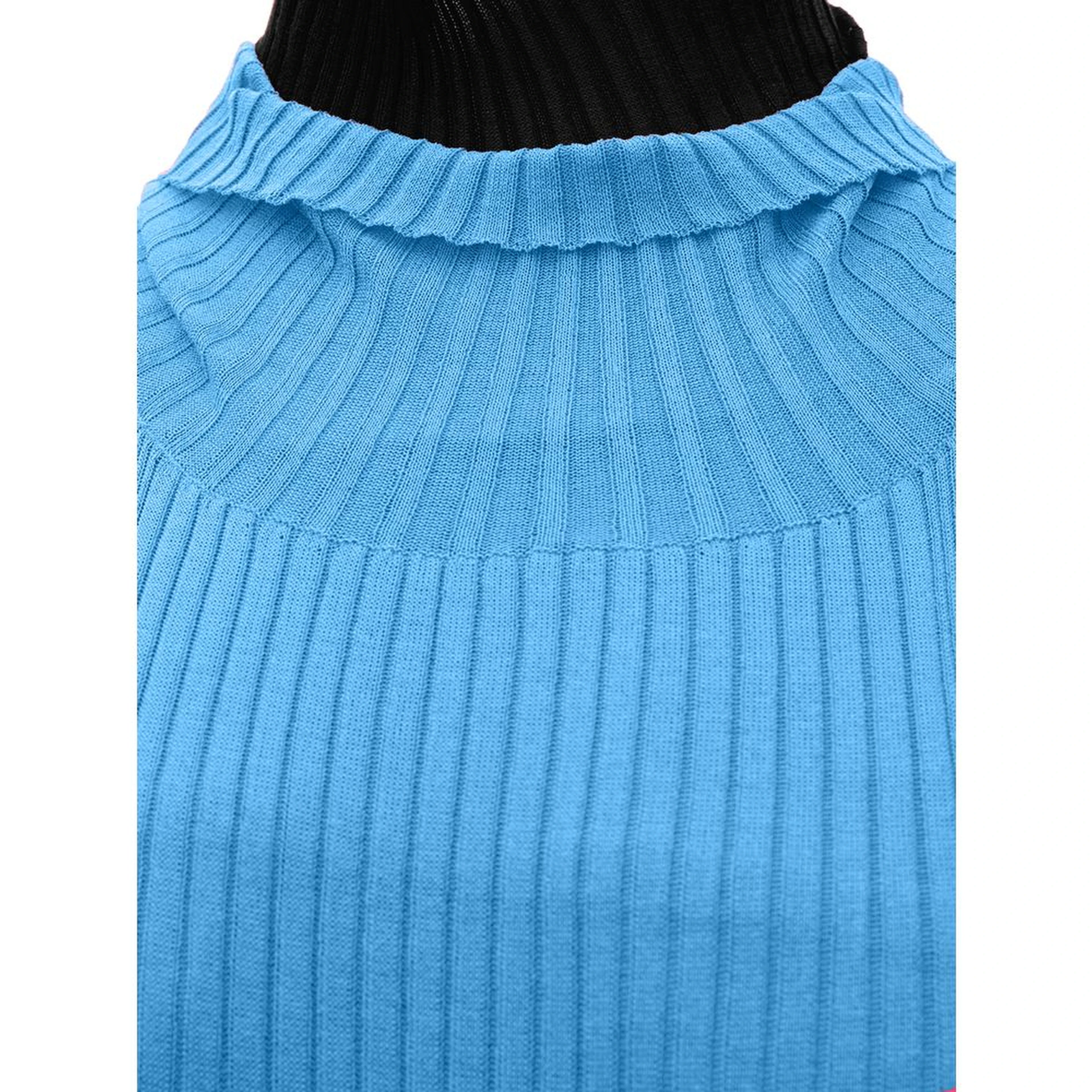 Blue Cotton Casual Dress
