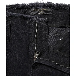 Black Cotton Tattered Skinny Denim Jeans