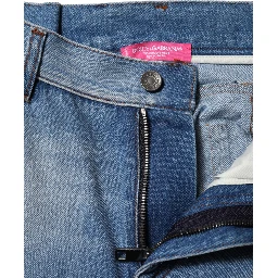 Blue Cotton High Waist Flared Denim Jeans