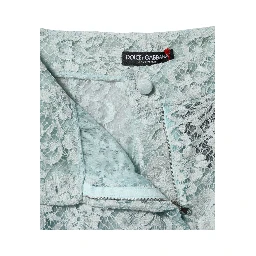 Mint Green Cotton Floral Lace Trousers Pants