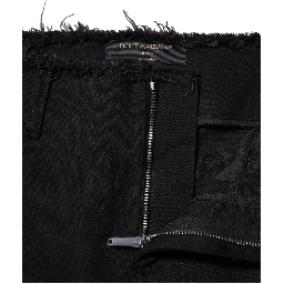 Black Cotton Mid Waist Flared Denim Jeans