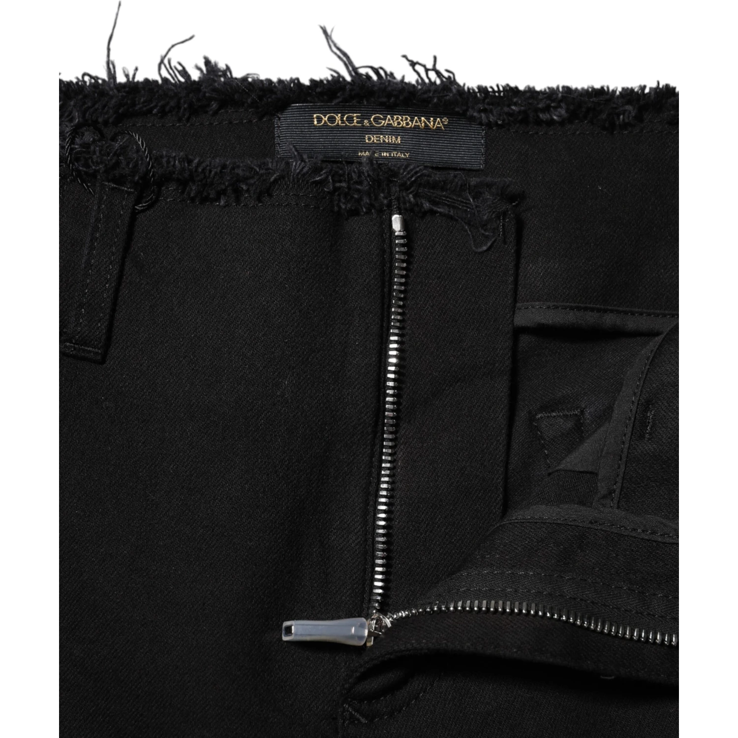 Black Cotton Mid Waist Flared Denim Jeans