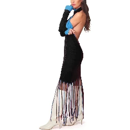 Blue Cotton Casual Dress