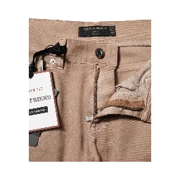 Brown Cotton Boyfriend Denim Trousers Jeans