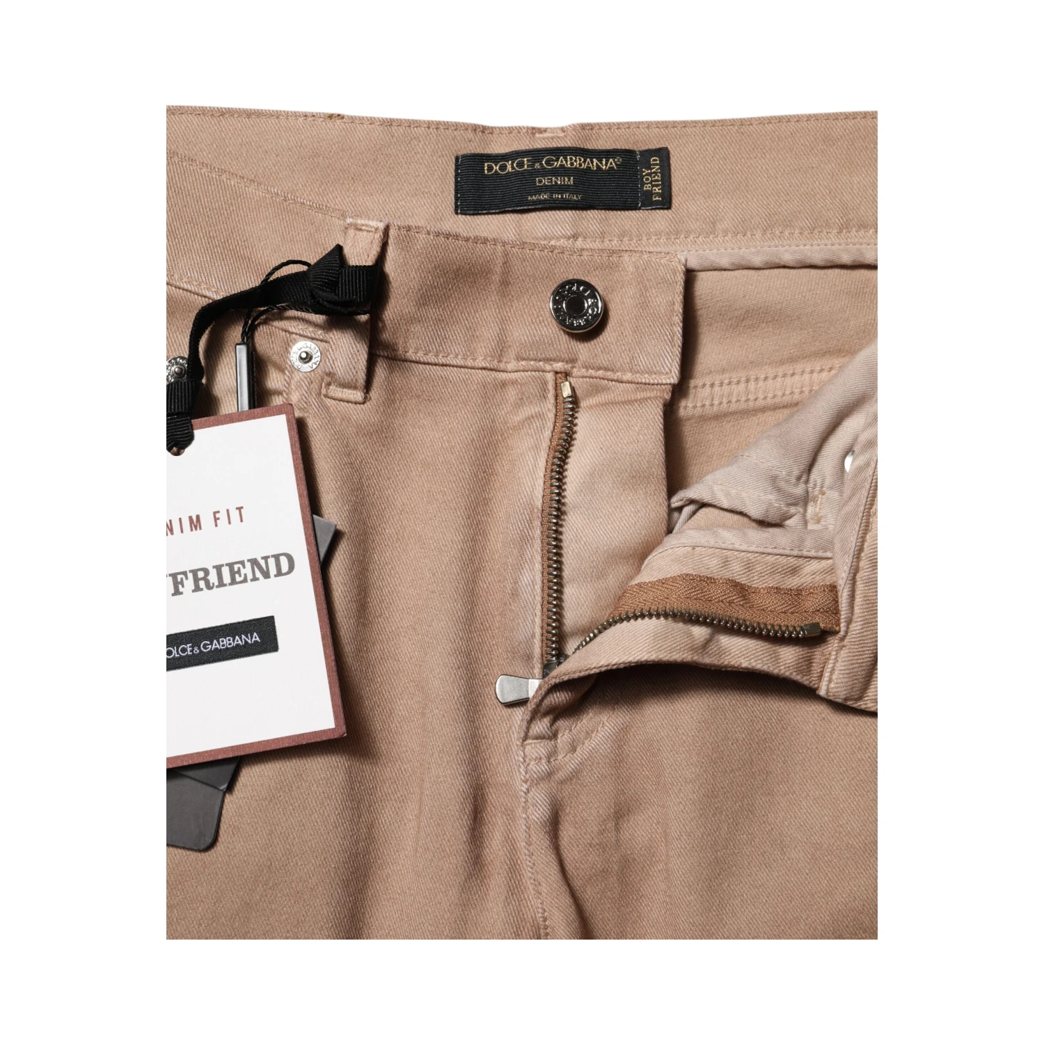 Brown Cotton Boyfriend Denim Trousers Jeans