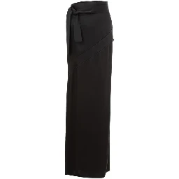 Black Acetate Long Skirt
