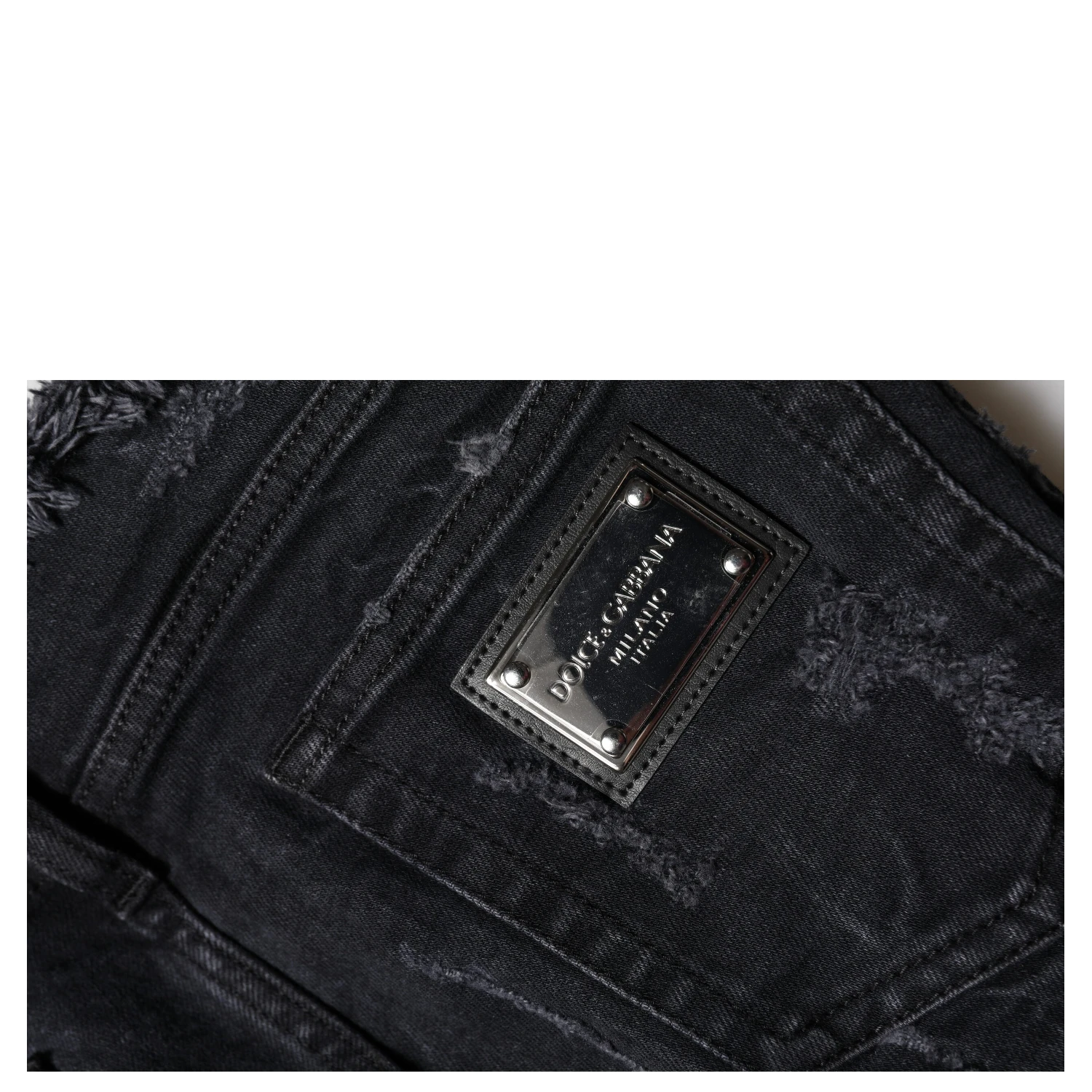 Black Cotton Tattered Skinny Denim Jeans