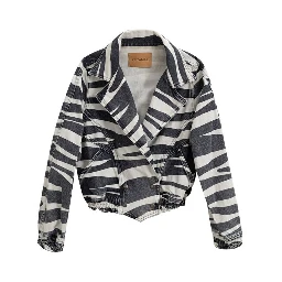 Black And White Cotton Blazer