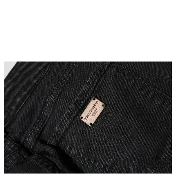 Black Cotton Mid Waist Skinny Denim Jeans
