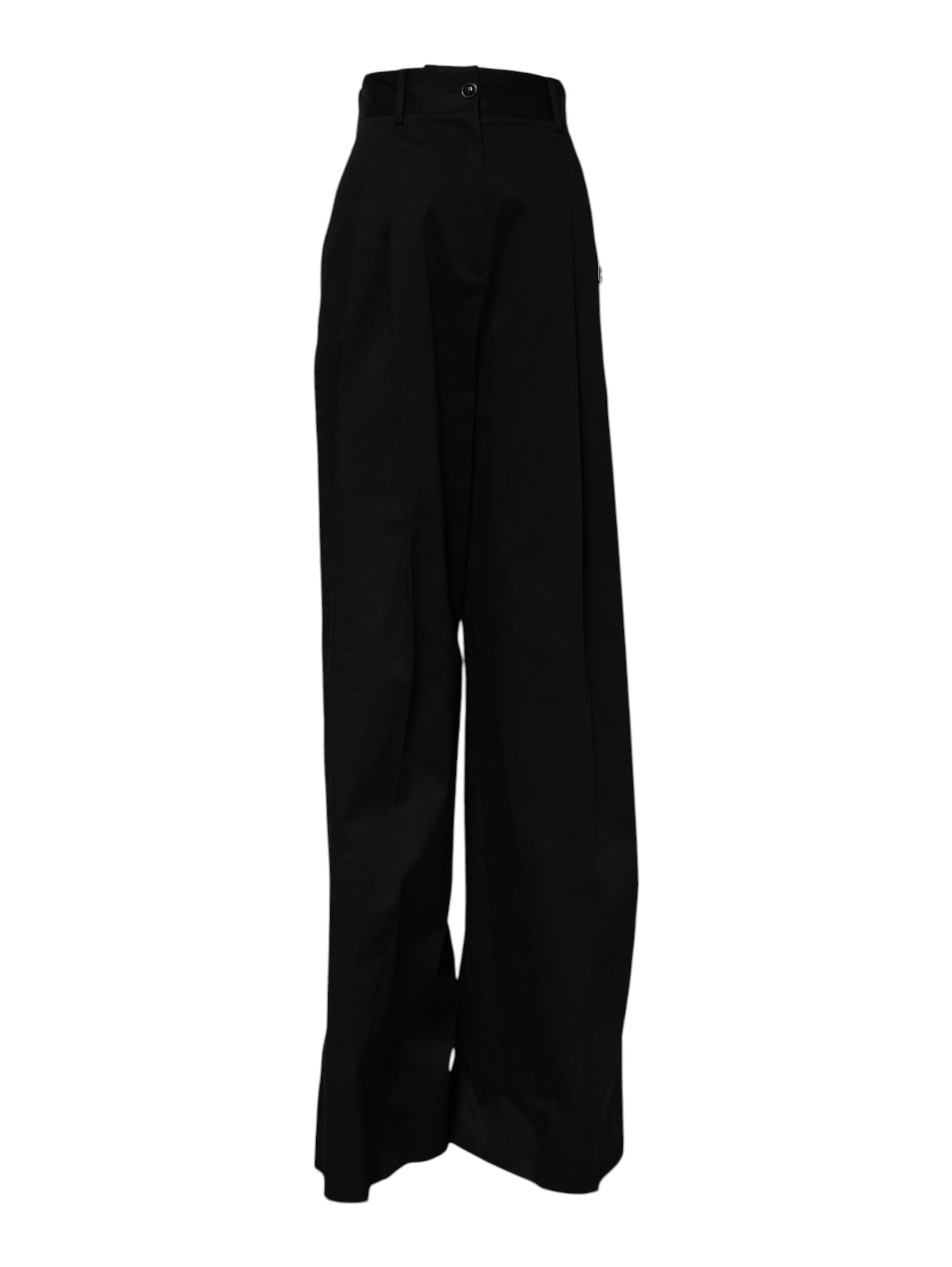 Black Cotton HighWaist Wide Leg Pants