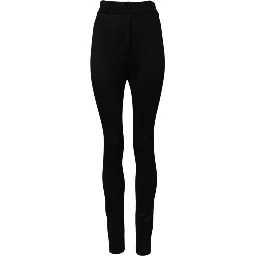 Black Nylon High Waist Skinny Leggings Pants