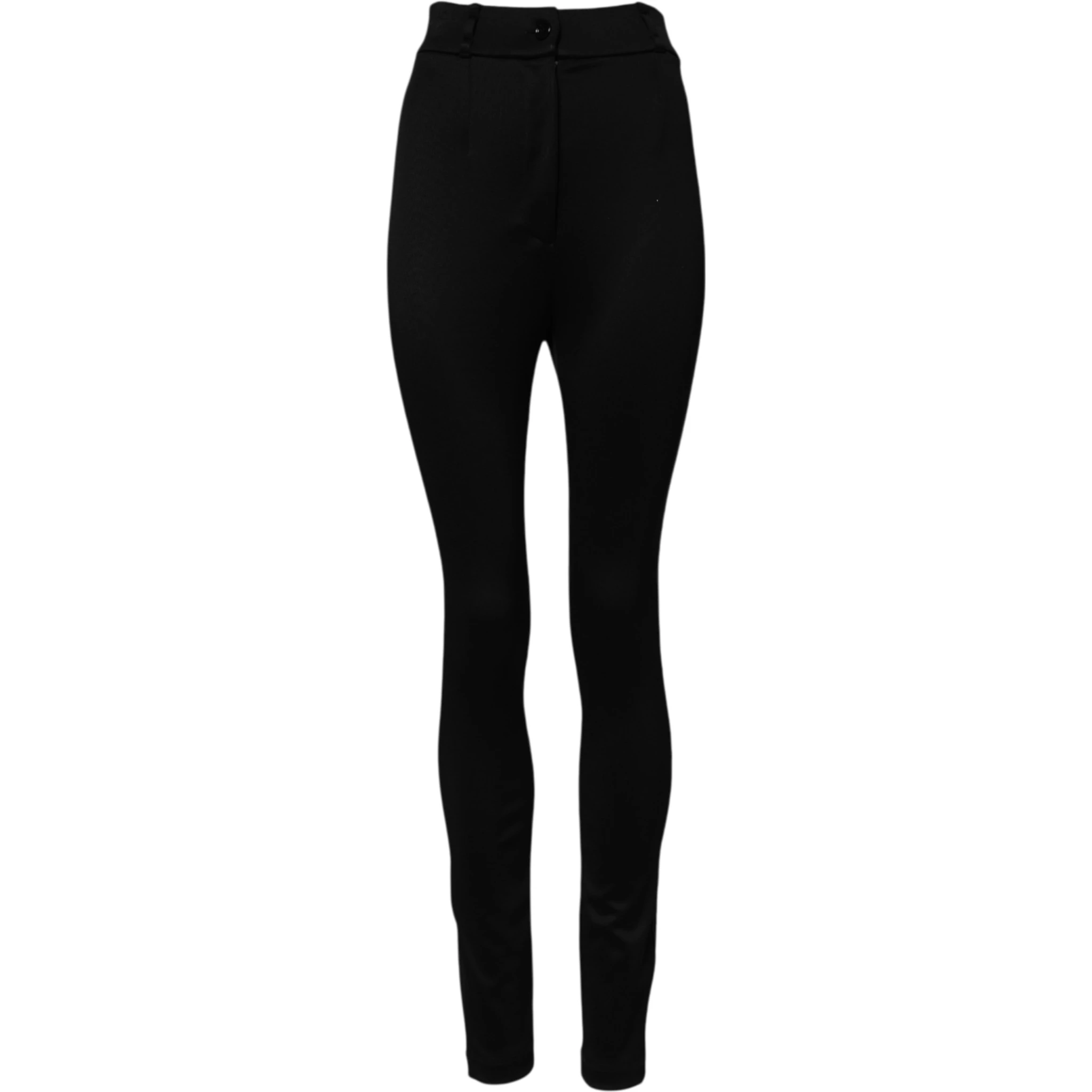 Black Nylon High Waist Skinny Leggings Pants