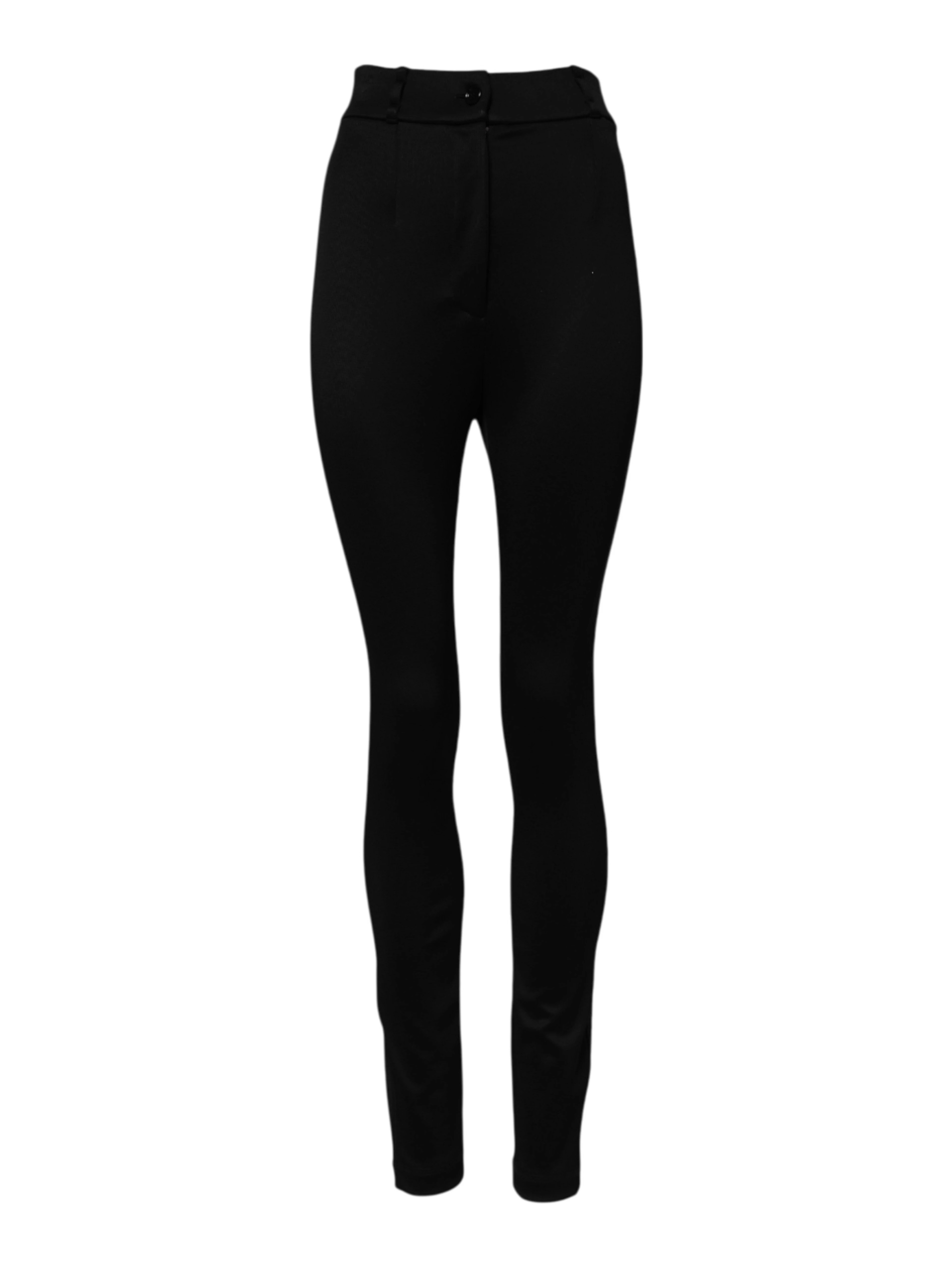 Black Nylon High Waist Skinny Leggings Pants