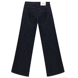 Blue Cotton High-Waisted Jean