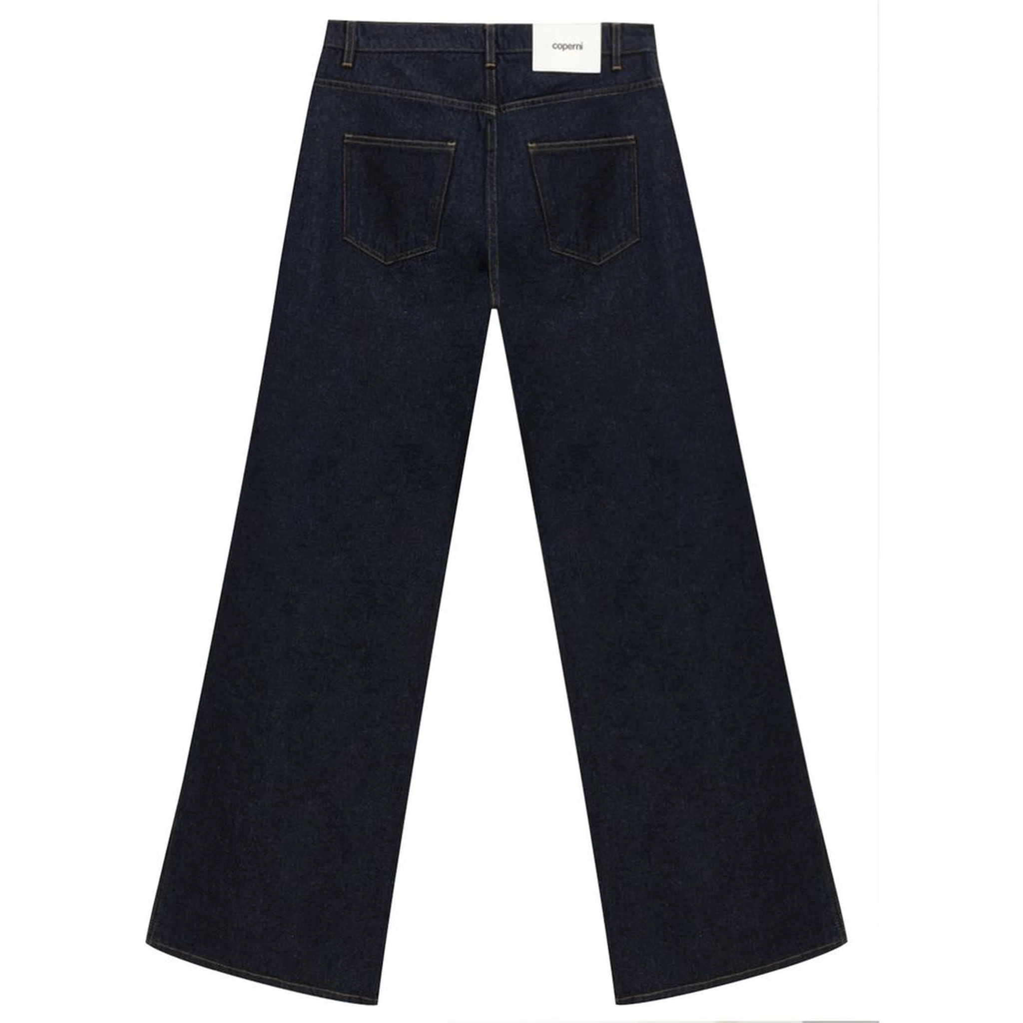 Blue Cotton High-Waisted Jean