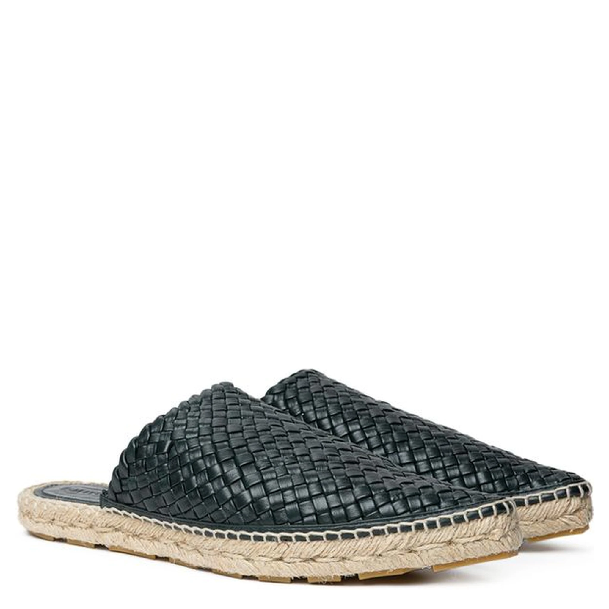 Green Leather Espadrilles