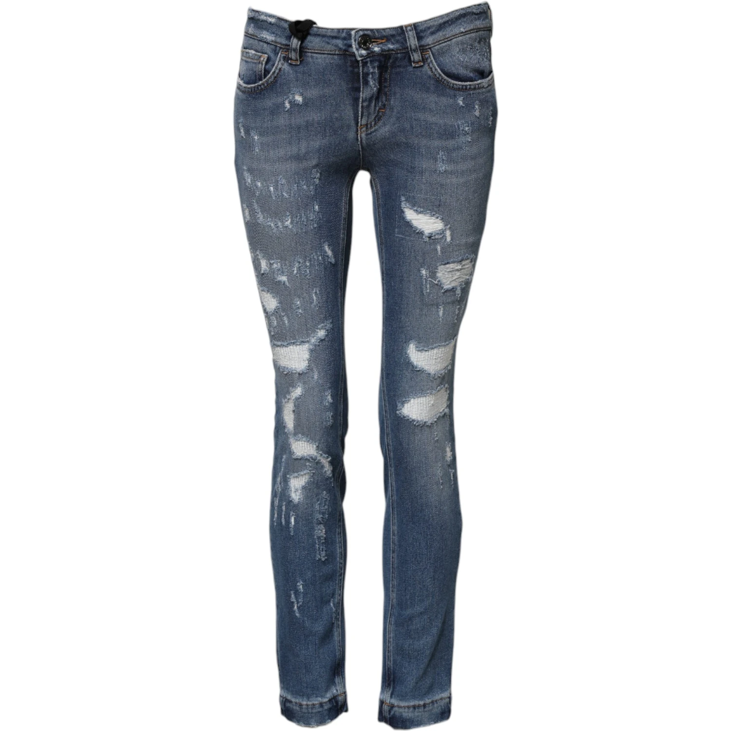 Blue PRETTY Tattered Skinny Denim Jeans