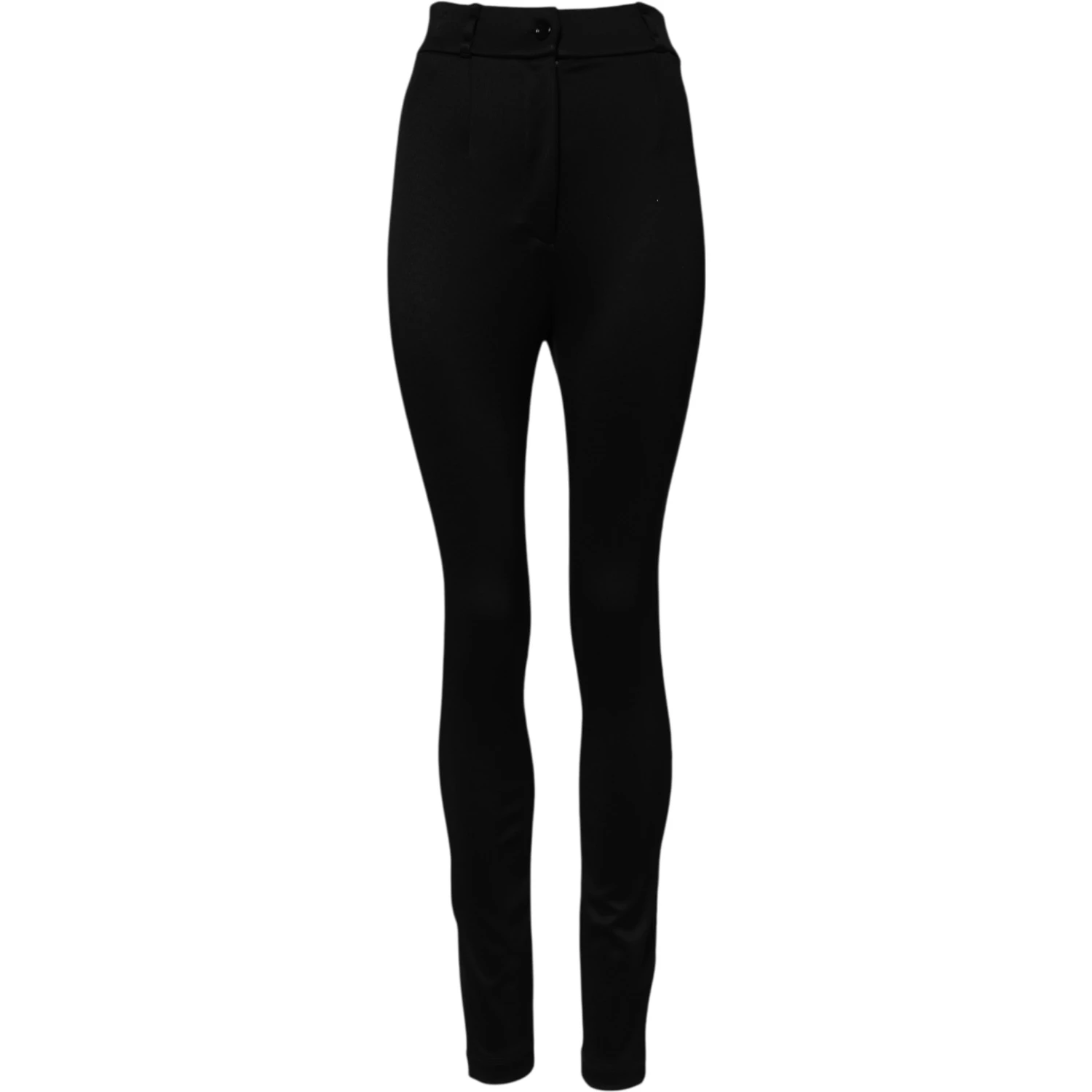 Black Nylon High Waist Skinny Leggings Pants