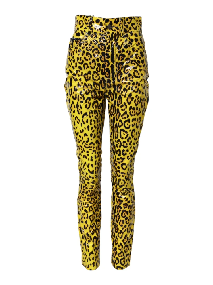 Yellow Leopard High Waist Slim Pants alternative