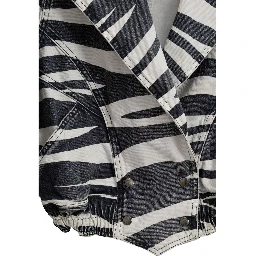 Black And White Cotton Blazer