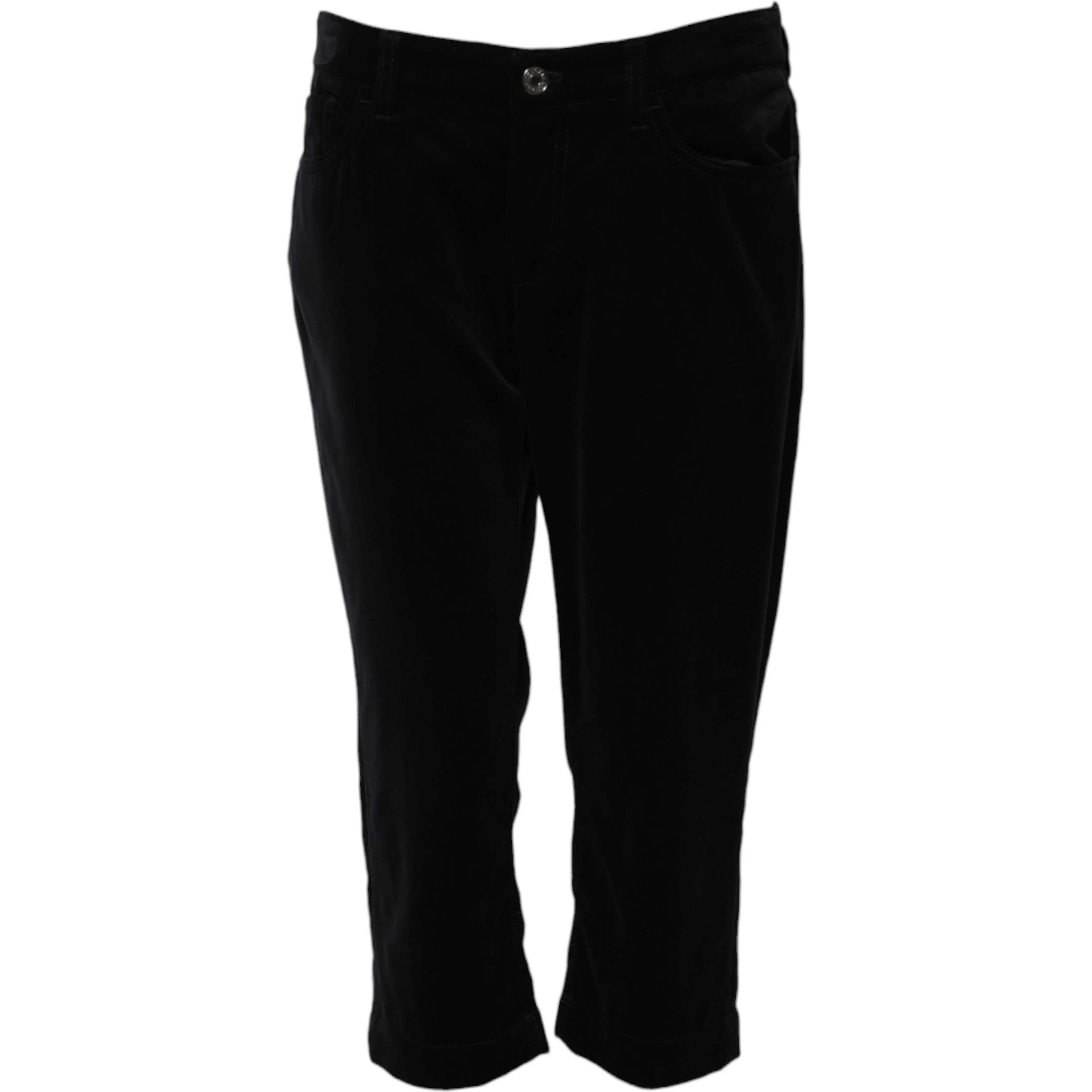 Black Cotton Skinny Capri Cropped Denim Jeans