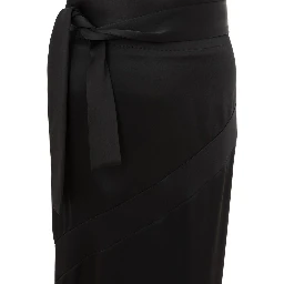 Black Acetate Long Skirt