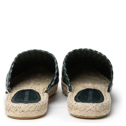 Green Leather Espadrilles