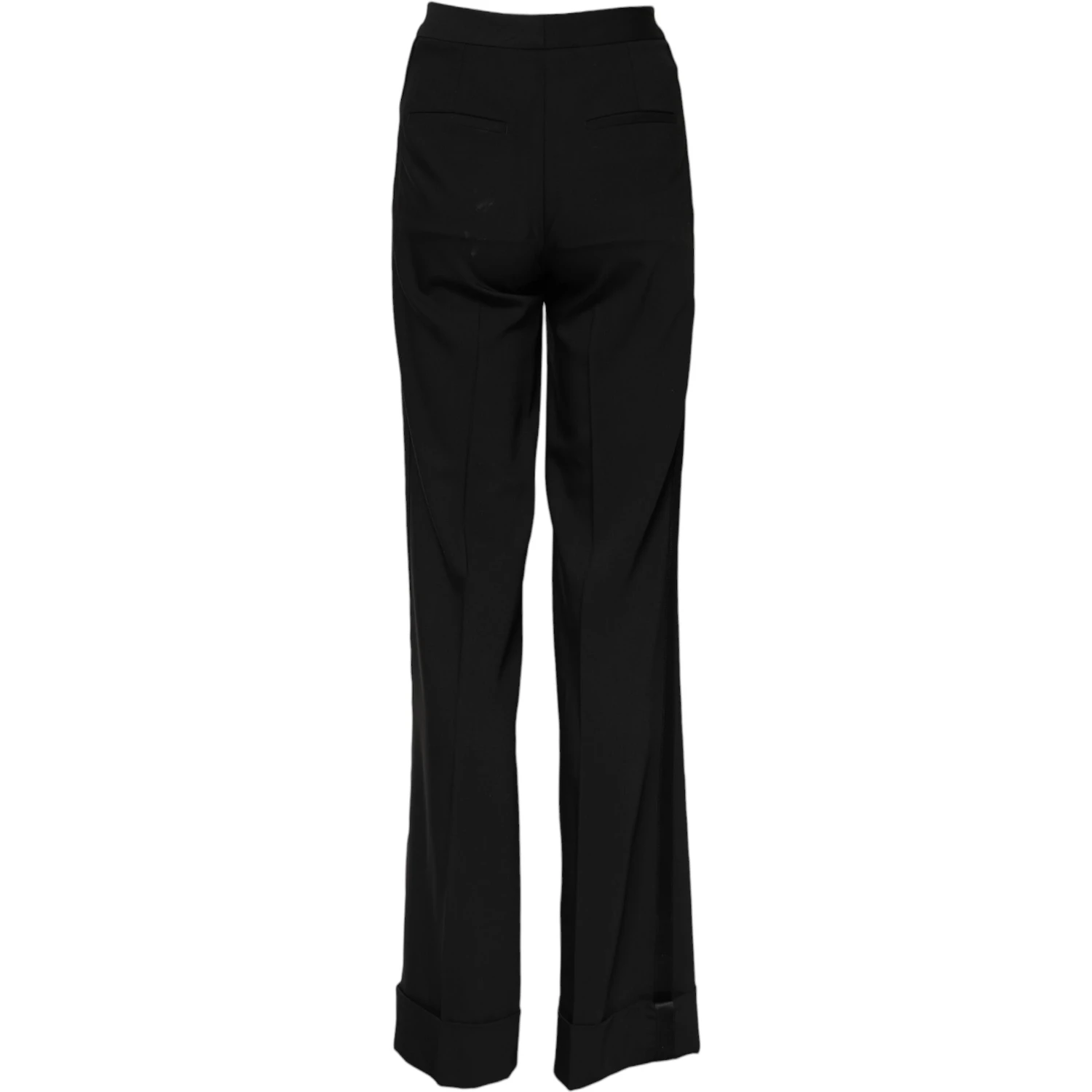 Black Wool High Waist Flared Pants