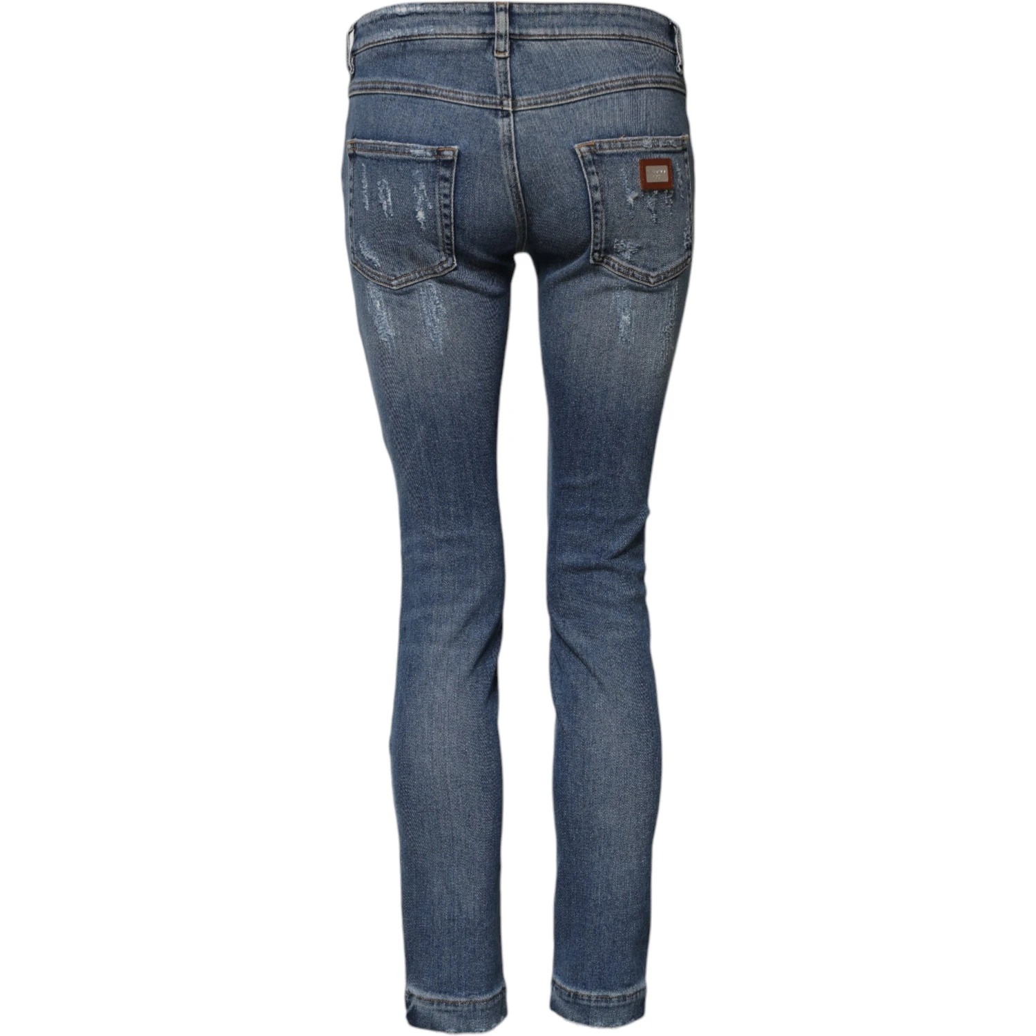 Blue PRETTY Tattered Skinny Denim Jeans
