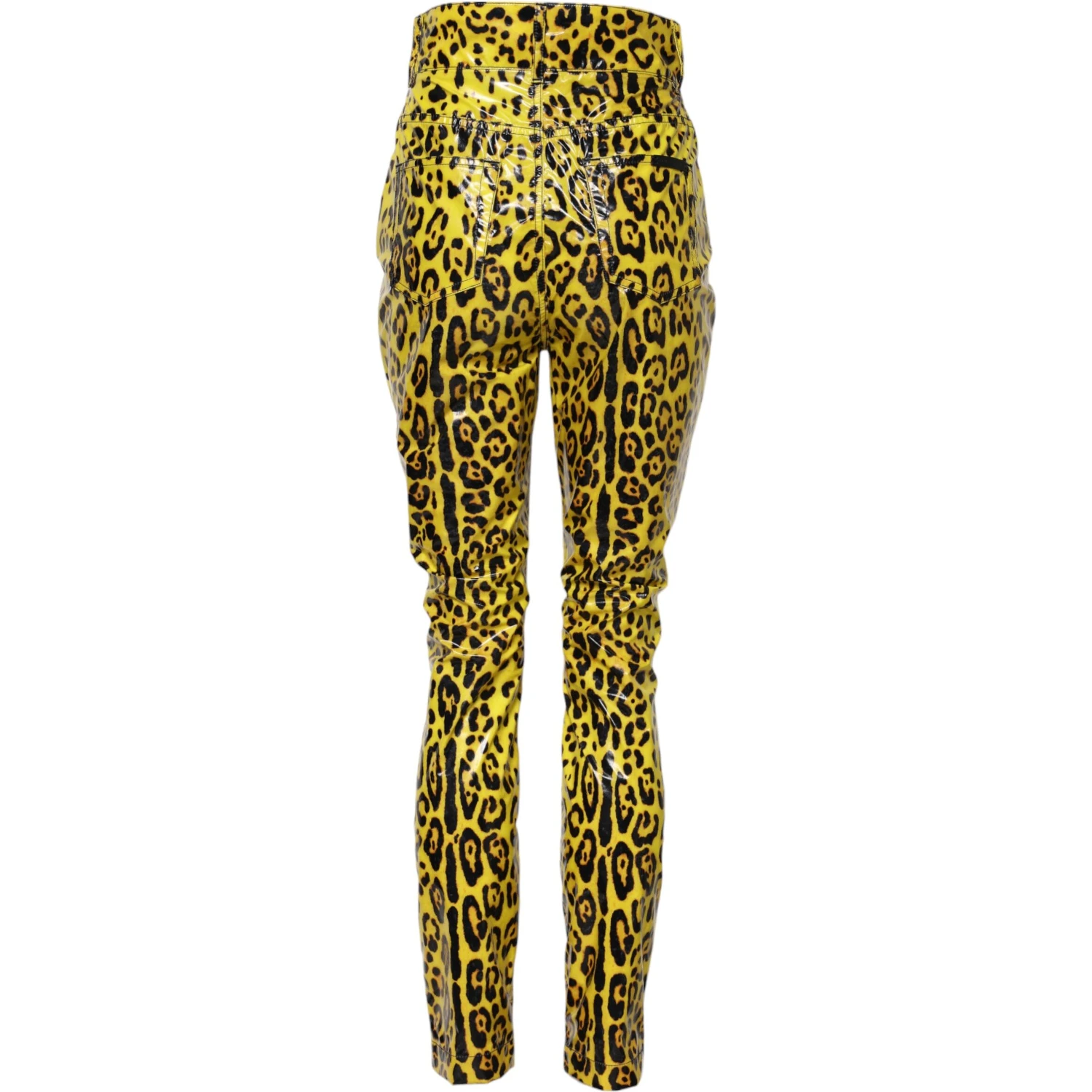 Yellow Leopard High Waist Slim Pants