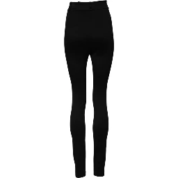 Black Nylon High Waist Skinny Leggings Pants