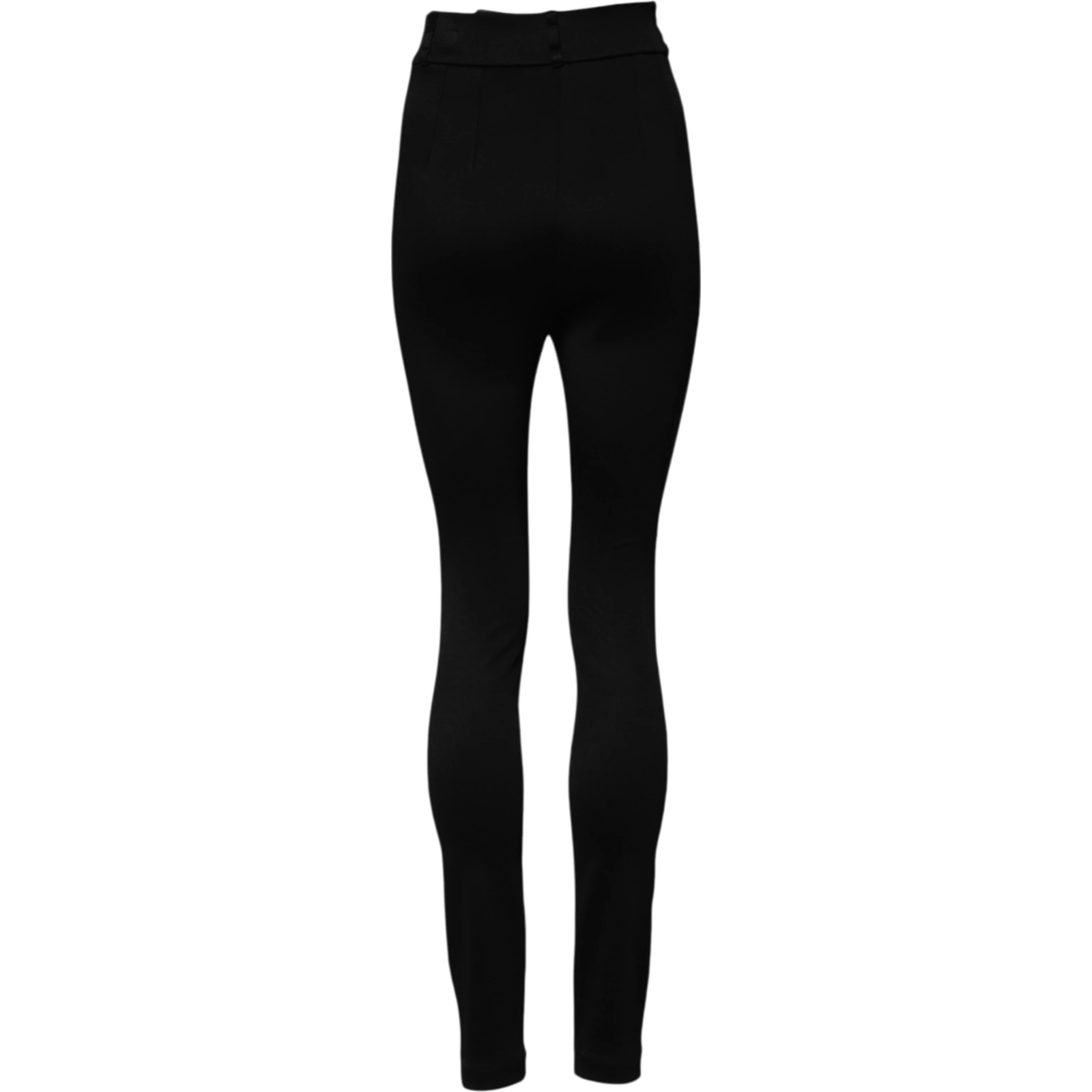 Black Nylon High Waist Skinny Leggings Pants