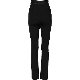 Black Wool High Waist Skinny Pants