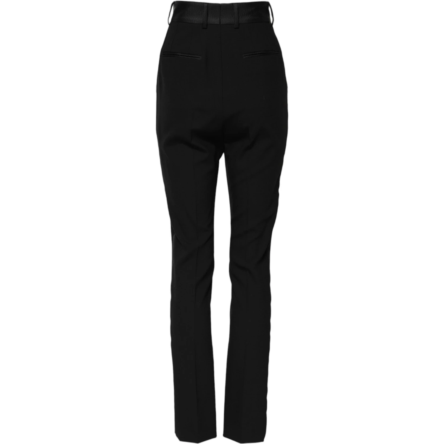Black Wool High Waist Skinny Pants